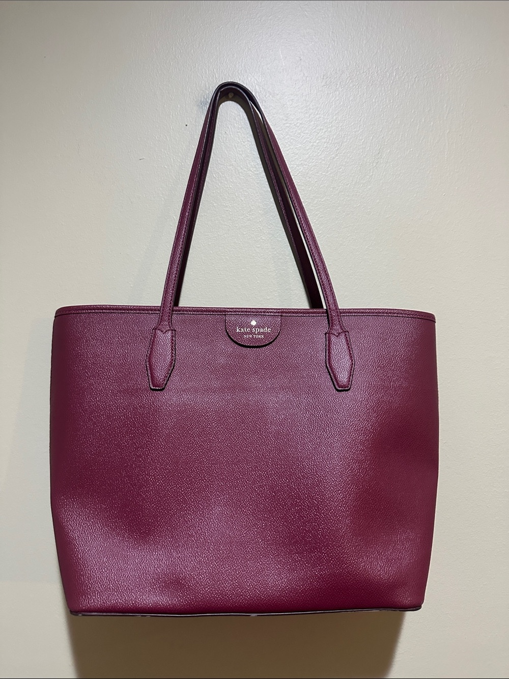 🔥kate spade Plum Wine Leather Tote